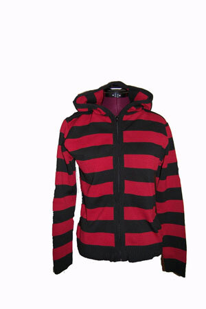 SUDADERA  DE RAYAS ROJAS Y NEGRAS